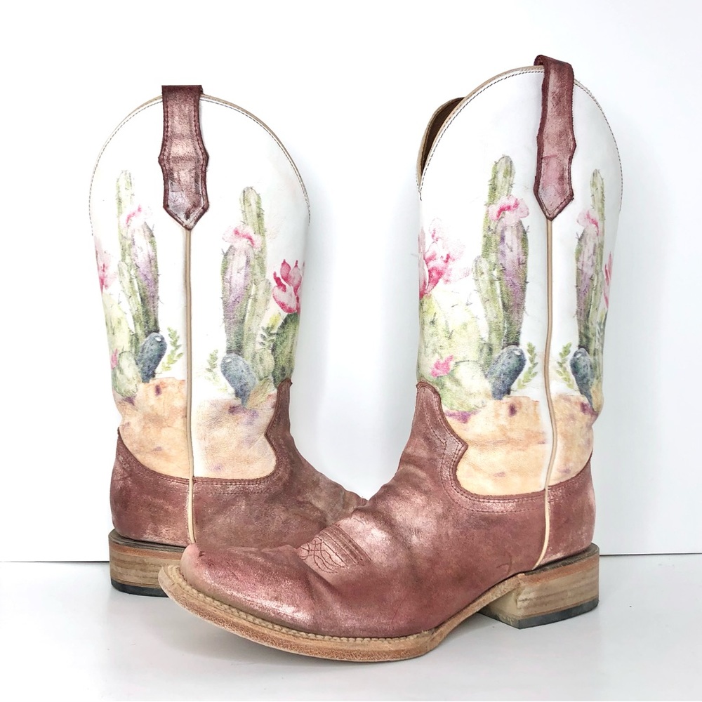 Circle G by Corral Desert Stamp Cactus Graphic Western Boots Women’s 10 Shoes